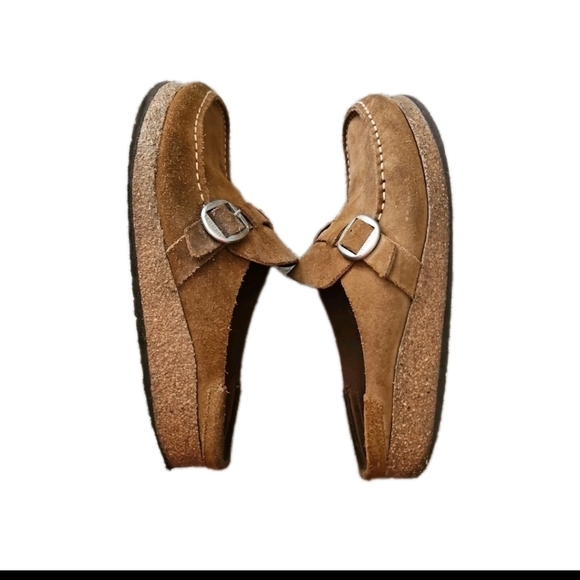 Birkenstock Unisex Brown Buckle Suede Slip On Classic Orthopedic Clog 9W 7M - Picture 8 of 14